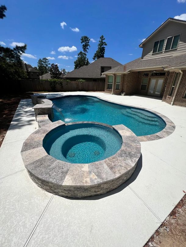 white concrete sealed pool